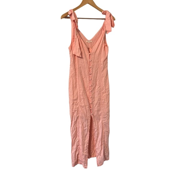 ✨ Aritizia Tularosa Pink Polka Dot Slit Ruffle Midi Dress - Picture 5 of 6